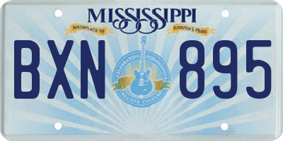 MS license plate BXN895
