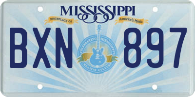 MS license plate BXN897