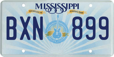 MS license plate BXN899