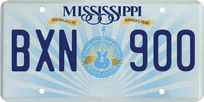 MS license plate BXN900