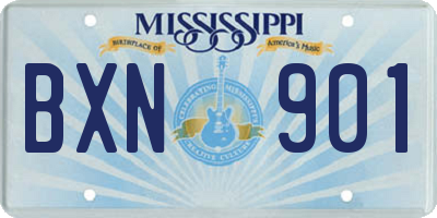 MS license plate BXN901
