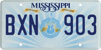 MS license plate BXN903