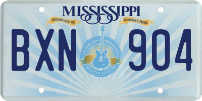 MS license plate BXN904