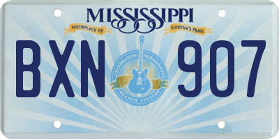 MS license plate BXN907