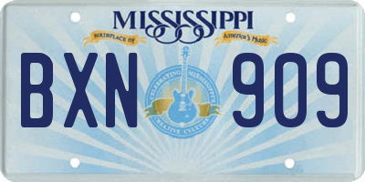 MS license plate BXN909
