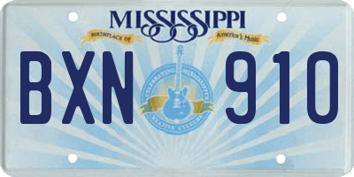MS license plate BXN910
