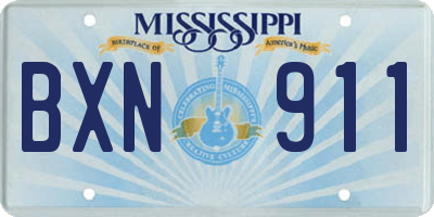 MS license plate BXN911
