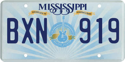 MS license plate BXN919