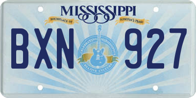 MS license plate BXN927