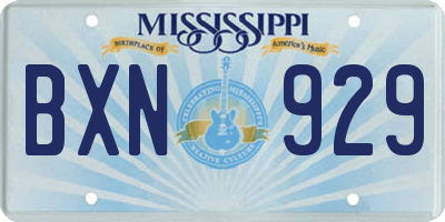 MS license plate BXN929