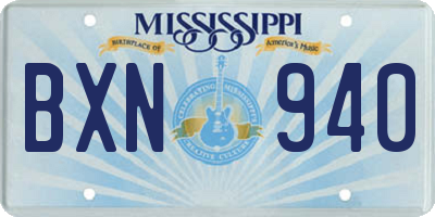 MS license plate BXN940