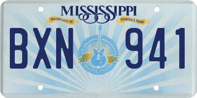 MS license plate BXN941