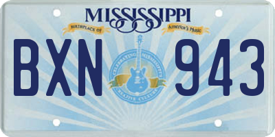 MS license plate BXN943