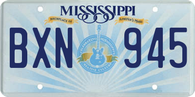 MS license plate BXN945