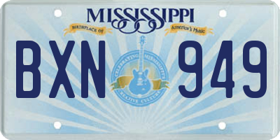 MS license plate BXN949