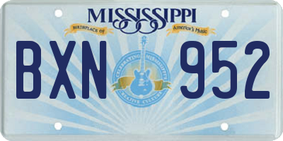 MS license plate BXN952