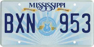MS license plate BXN953