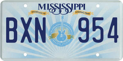 MS license plate BXN954