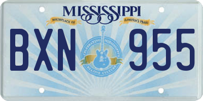 MS license plate BXN955