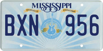 MS license plate BXN956