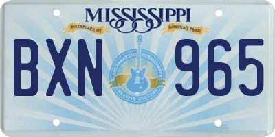 MS license plate BXN965