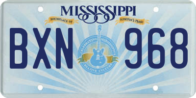 MS license plate BXN968
