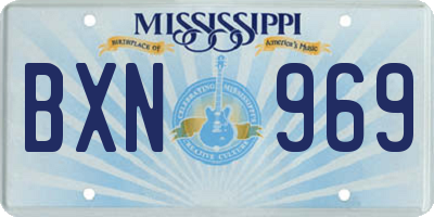 MS license plate BXN969
