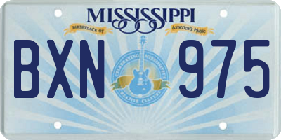 MS license plate BXN975