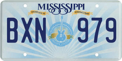 MS license plate BXN979