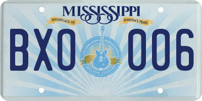 MS license plate BXO006