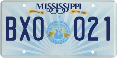 MS license plate BXO021