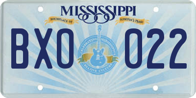 MS license plate BXO022