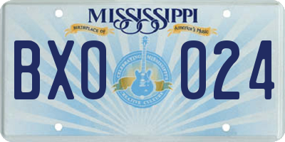MS license plate BXO024