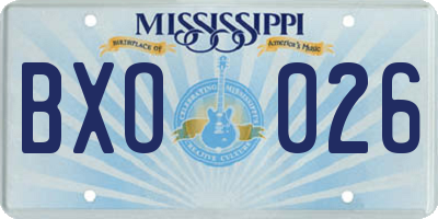 MS license plate BXO026