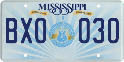 MS license plate BXO030