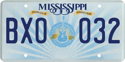 MS license plate BXO032