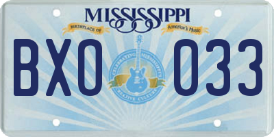 MS license plate BXO033