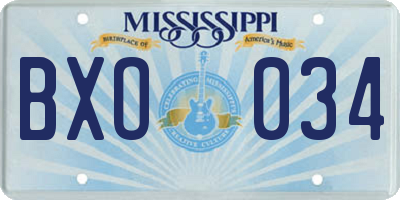 MS license plate BXO034