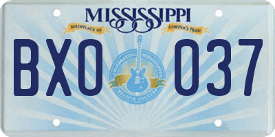 MS license plate BXO037