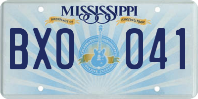 MS license plate BXO041