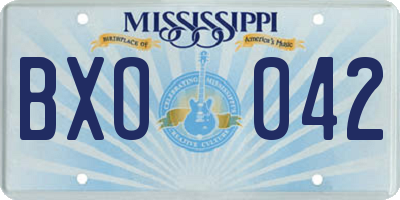 MS license plate BXO042