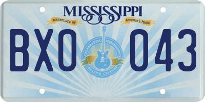 MS license plate BXO043