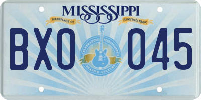 MS license plate BXO045