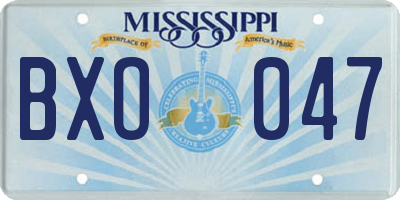 MS license plate BXO047