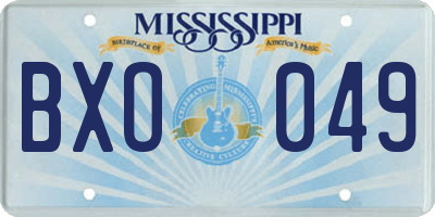 MS license plate BXO049
