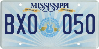 MS license plate BXO050