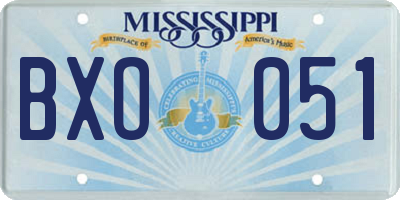 MS license plate BXO051
