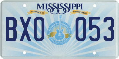 MS license plate BXO053