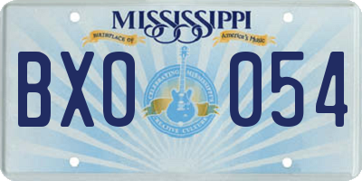 MS license plate BXO054