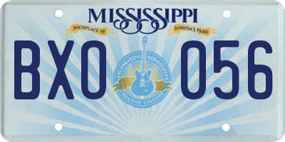MS license plate BXO056